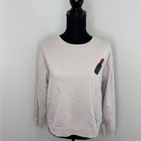 Bongo Lipstick Gray Crew Sweater (M) - Picture 3 of 6